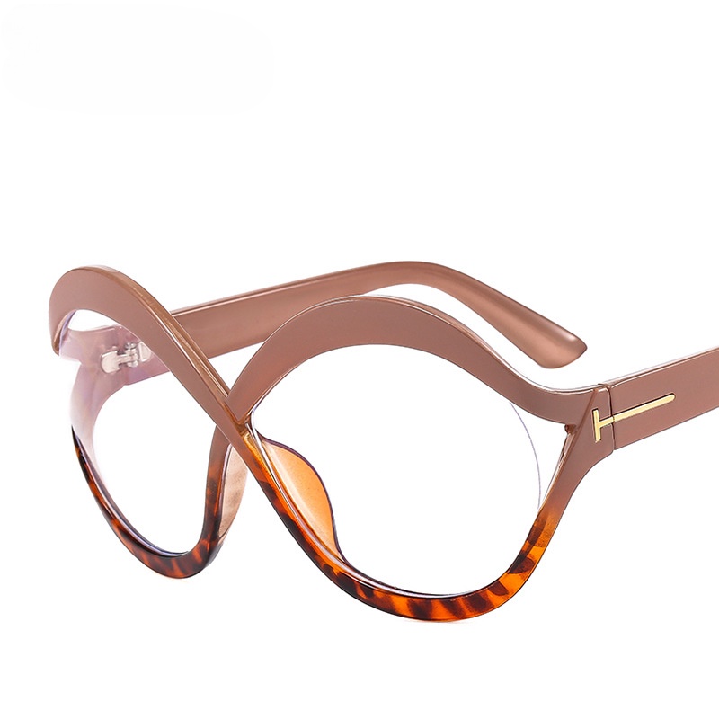 Ins Kacamata Hitam Fashion Bingkai Silang Bulat Kacamata Tabir Surya Pantai Wanita