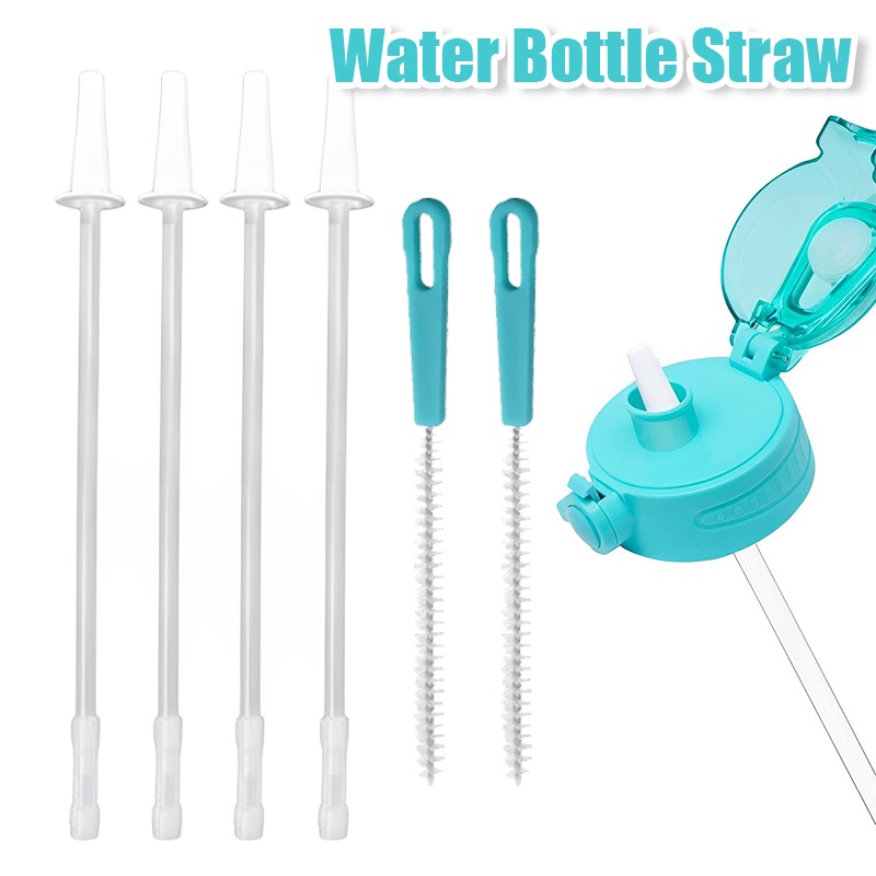 Sedotan Plastik Silikon Lembut Rumah Tangga/Sedotan Pengganti Botol Air Cuttable/Reusable Water Bottle Straw with Straw Brush/Universal Untuk 220mm 275mm 320mm Big Belly Cup