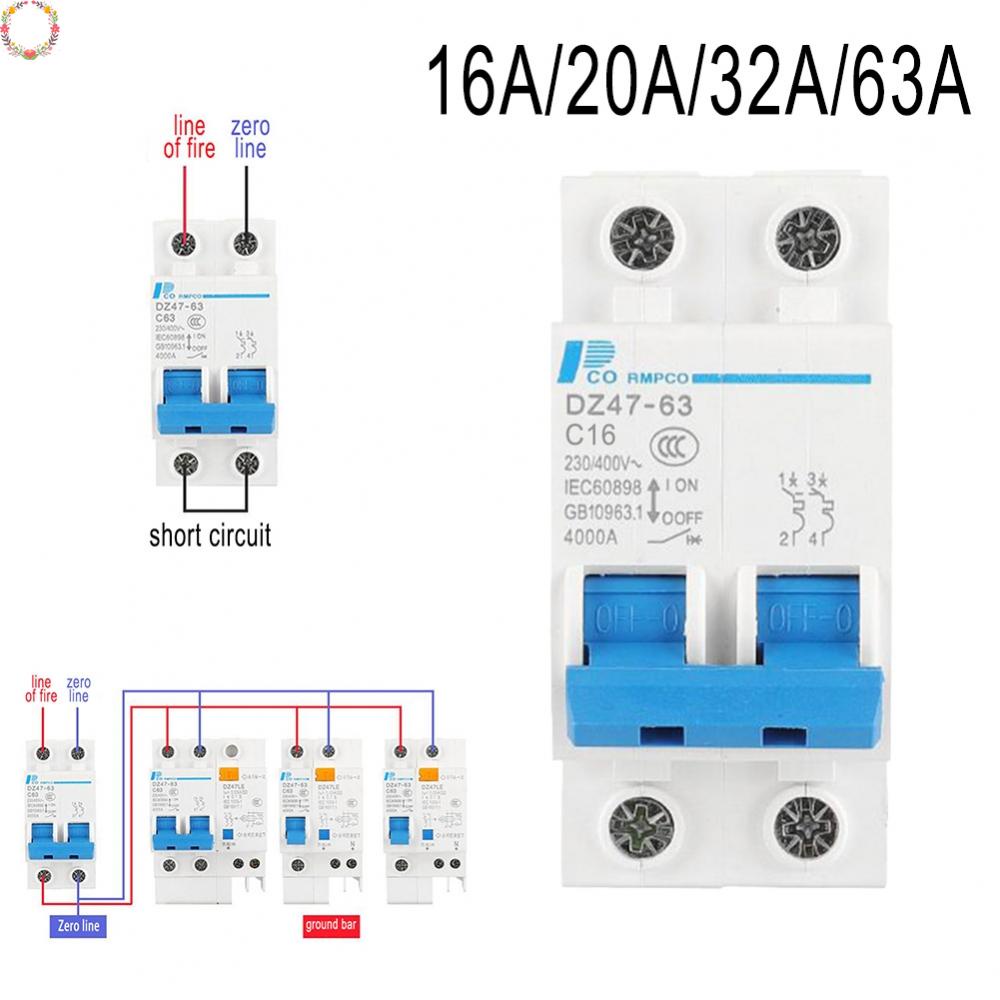 Dc Circuit Breaker PV Solar 16A /20A /32A /63A 2Poles MCB Solar Charge Controller