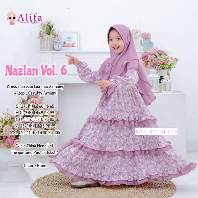 NAZLAN SYARI KIDS VOL.6 ORI ALIFA KIDS | Dress+jilbab Anak