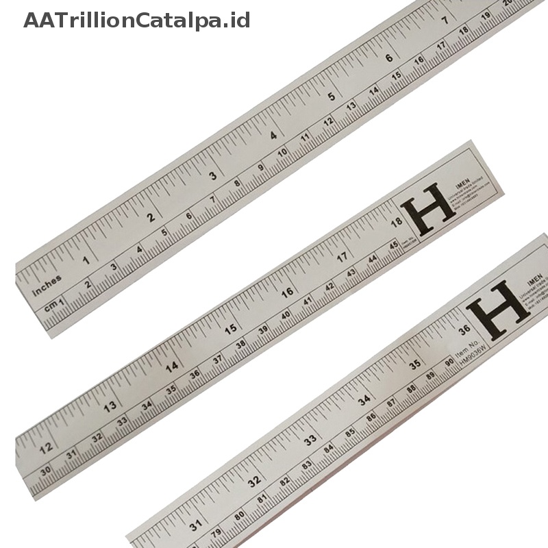 Aatrillioncatalpa 45/90cm Vinyl Metric Measure DIY Self Adhesive Measuring Tape Lembut Penggaris Stiker ID