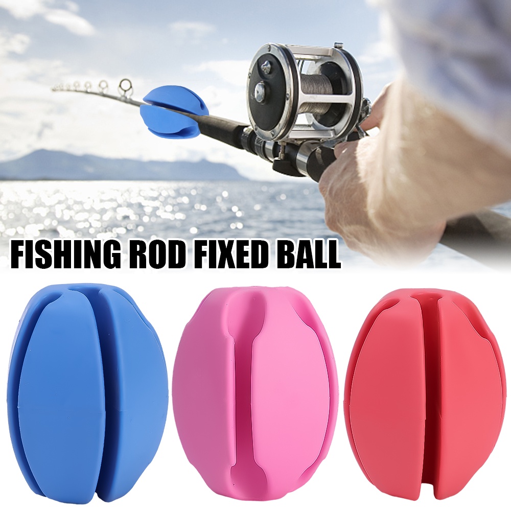 Warna Random/Tempat Pancing Pelindung Bola Karet Lembut Anti-Tabrakan Rod Fastener Fishing Tackle Aksesoris Mini Joran Pancing Bola Stopper Berbentuk Telur Bundle Rod Device