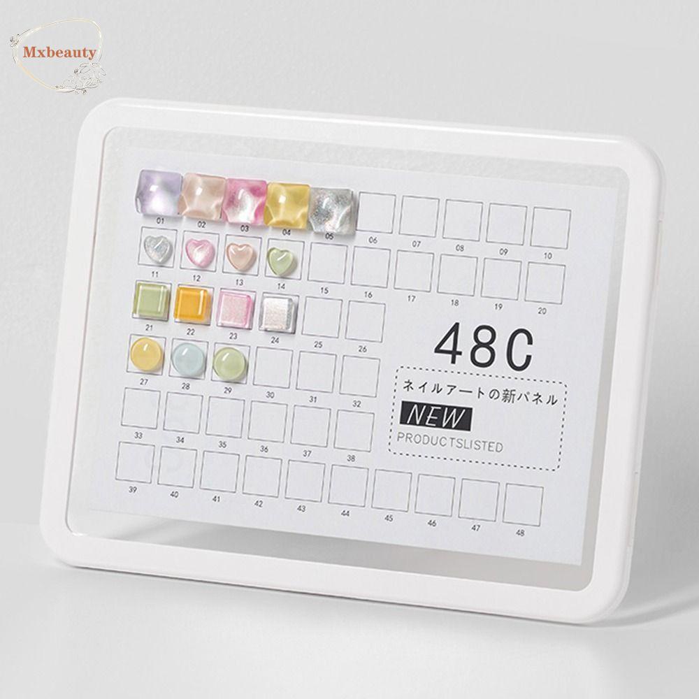 Mxbeauty Nail Color Display Chart DIY Clear Nail Color Cards Tips Alat Manikur Kuku Menampilkan Rak Kaca Square Tips Nail Tips Display Stand