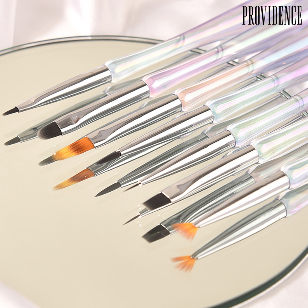 Providence 12Pcs/Set Nail Art Pen Fleksibel Bulu Nilon Non-Slip Desain Bunga Akrilik Garis Menggambar Pena DIY Profesional Kuku Gel Brush Manicure Alat Aksesoris Salon Kuku