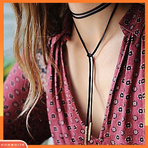 [WOD] Wanita All-match Flanel Rantai Panjang Yang Dapat Disesuaikan Sweater DIY Multilayer Kalung