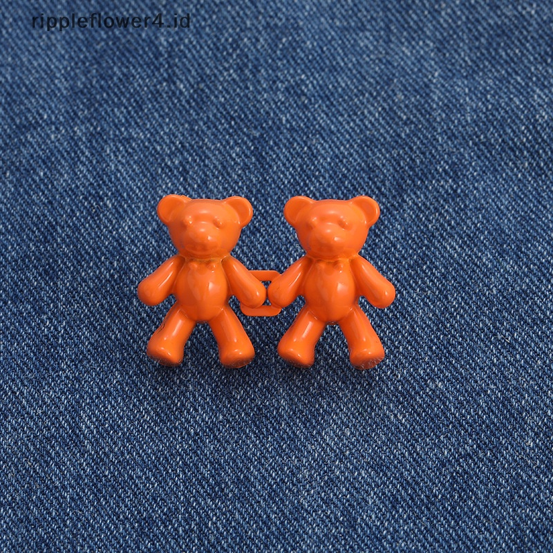 {rippleflower4.id} 1pasang Celana Jeans Bebas Paku Beruang Pinggang Gesper Penutup Yang Dapat Dilepas Artefak Tak Terlihat Kancing Jepret Pengencang Pinggang Tombol Dapat Disesuaikan~