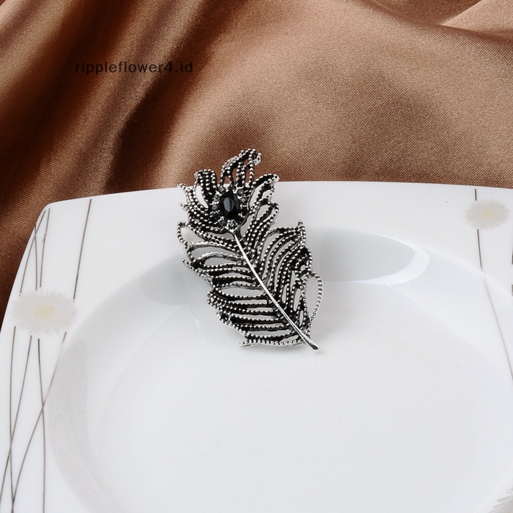 {rippleflower4.id} Bros Bulu Burung Merak Peafowl Logam Trendi Setelan Kerah Pin Dan Bros Untuk Wanita Pria Lapel Pin Broches Broach Jewelry~