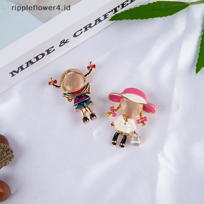 {rippleflower4.id} Opal Enamel Dokter Cowok Dan Cewek Bros Brooch Pin Perhiasan Perawat~