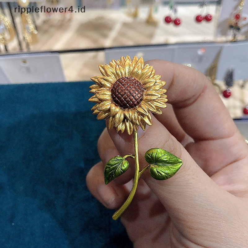 {rippleflower4.id} 1pc Bros Bunga Matahari Aksesoris Pakaian Pesta Perempuan Pin Brooch Woman Gift~