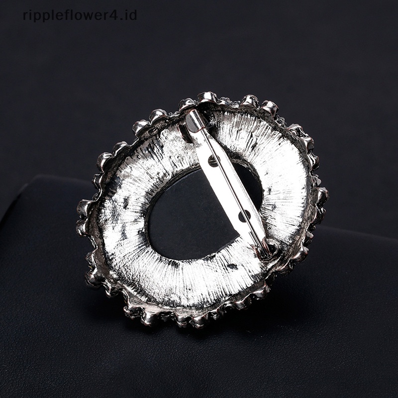 {rippleflower4.id} 1pc Vintage Cameo Victorian Gaya Kristal Pesta Pernikahan Wanita Liontin Bros Pin~