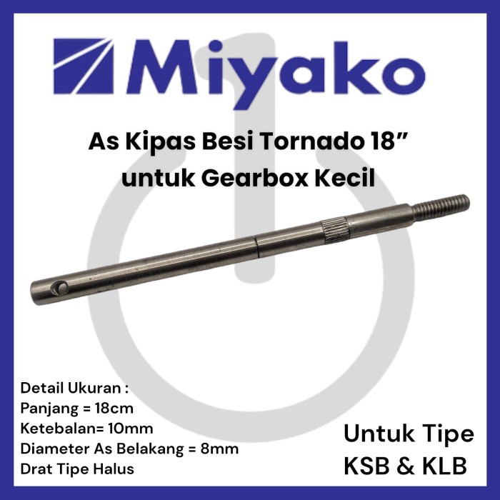 As Kipas Angin Besi Miyako Tornado 18inch