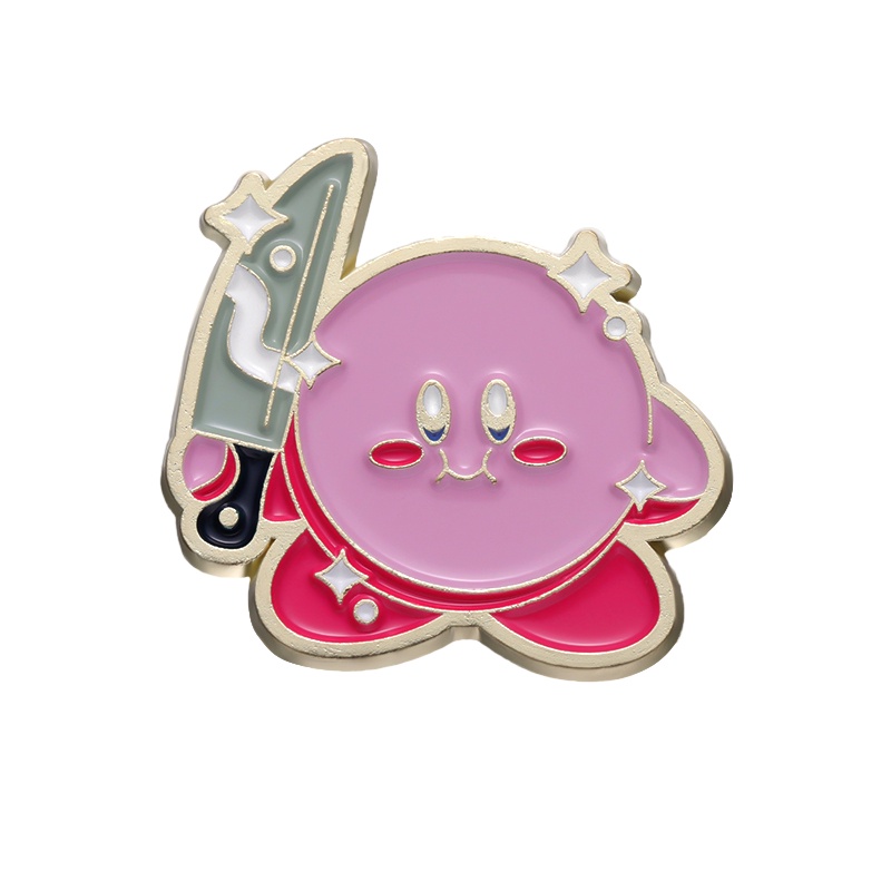 Bintang Kirby Bros Alloy Jepang Lapel Pin Lucu Anime Pasangan Lencana Kartun Tas Aksesoris