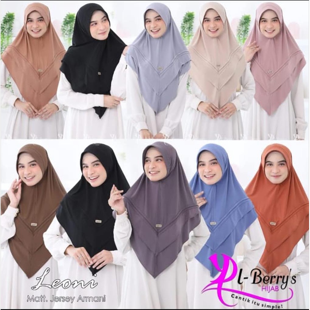 (El-Berry Leoni) Hijab Instan Bergo Rempe Leoni by El-Berrys - Jersey