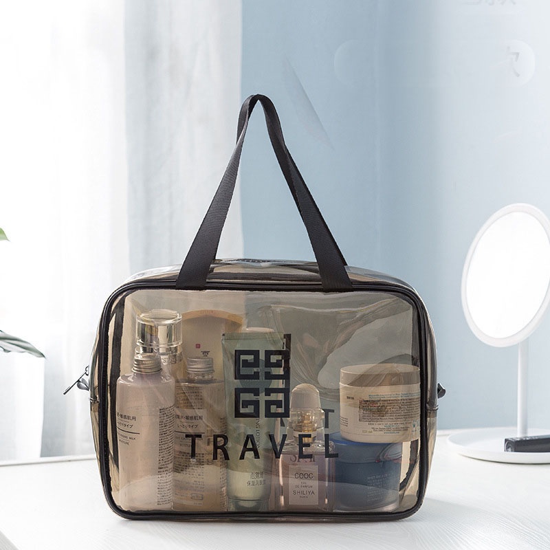 cod★ready★ Tas Kosmetik Travel Transparan / Pouch Kosmetik / Tas Make up Pouch Transparan Wash Bag globallagilaku