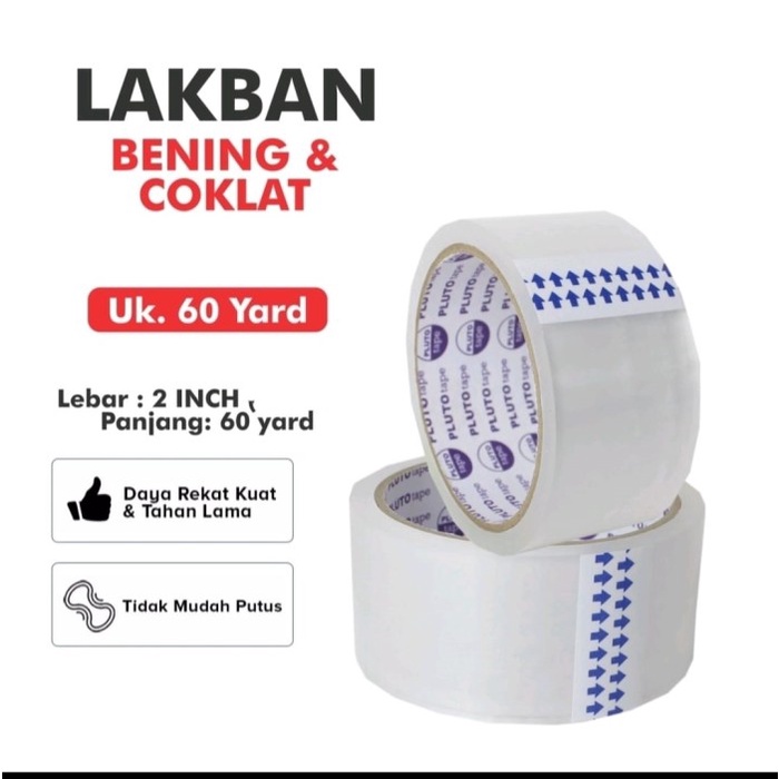 

Lakban Bening / Coklat 2 inch 45mm 60 yard - Bening