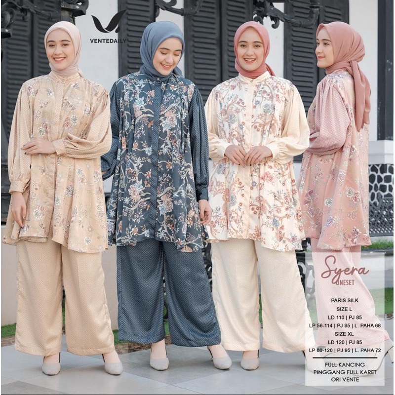 SYERA ONESET Setelan ORI VENTE DAILY | (L,110/XL,120) Paris Silk