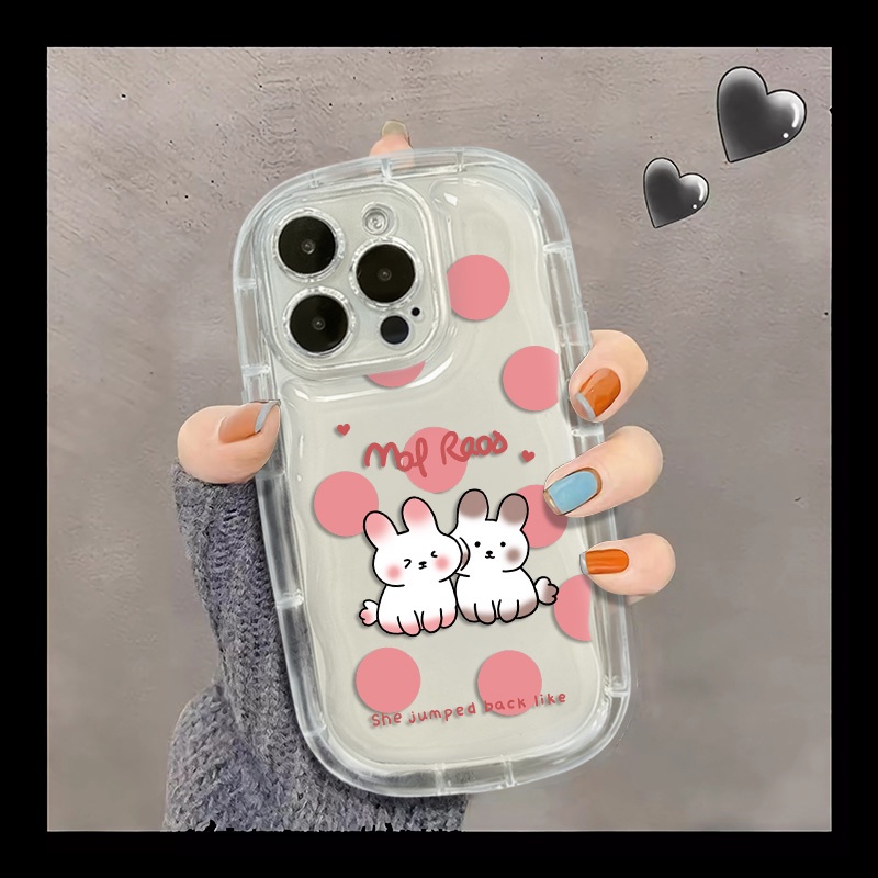 Casing Transparan Kucing Pasangan Lucu Kompatibel Untuk IPhone Casing13 12 11 14 Pro Max XS X XR 8 +7Plus Silikon Lembut Shockproof Casing Phone Cover Cell Precticer