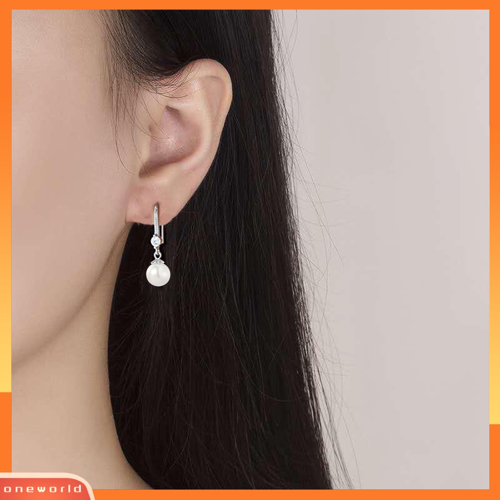 [WOD] Anting Kait Mutiara Imitasi Berlian Imitasi Perhiasan Bersinar Anting Mutiara Imitasi Untuk Hadiah Perjamuan Pesta Pernikahan