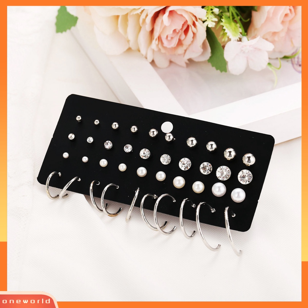 [WOD] 1set Anting Drop Warna Cerah Berkilau Efek Visual Tahan Korosi Bebas Alergi Hias Alloy Wanita All-Match Cinta Hati Gaya Women Earrings Set Untuk Gadis