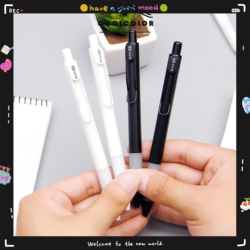 COD❤️Pena Tinta Gel Jenis Tekan Sederhana Kecil 0.5mm Pena Tulis Kantor yang Dapat Ditarik- cl