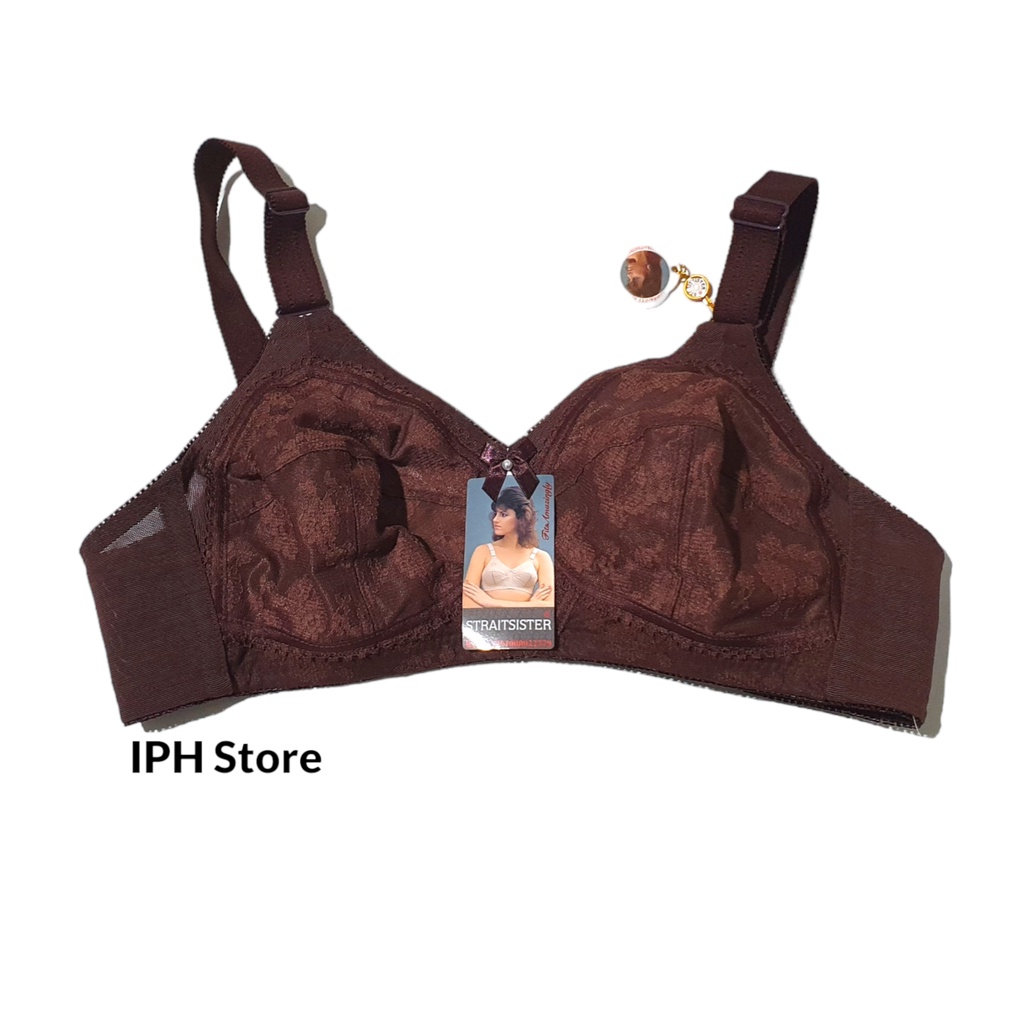 Bra / BH Tali Lebar Strait Sister Warna Lavender, Hijau, Coklat Kopi (Cup B, Tanpa Kawat, Tanpa Busa)