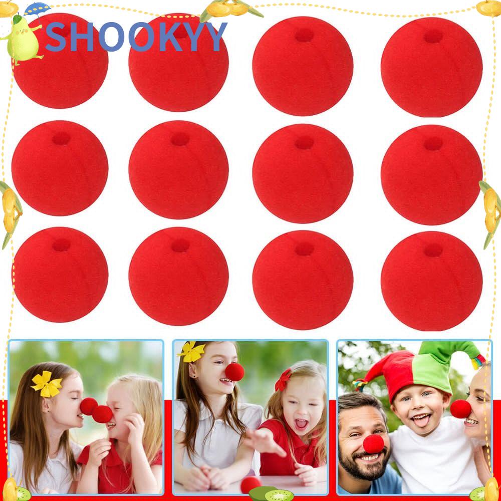 Chookyy 3tas 30PCS Hidung Badut Merah Alat Sulap Karnaval Kostum Festival Make Up Sirkus Cosplay Hidung