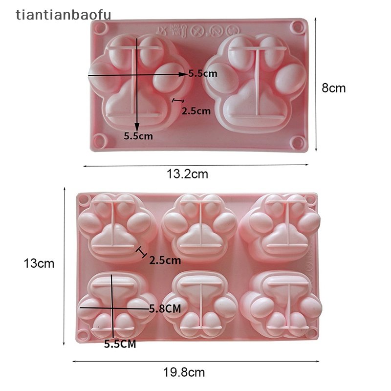 [tiantianbaofu] Silikon Fondant Cetakan Kue Tapak Anjing Cupcake Cookie Cat Paw Feet Mould Butik