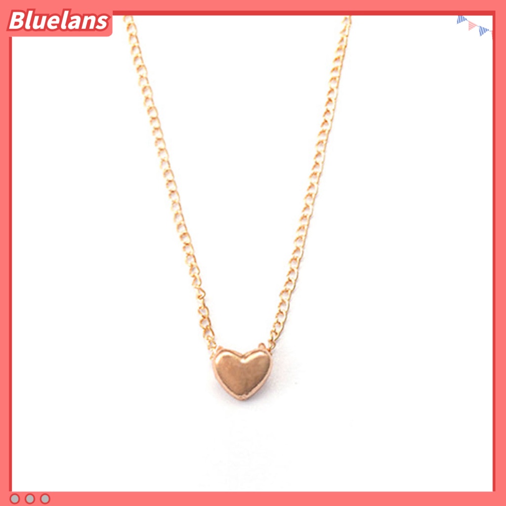 [BLS] Kalung Wanita Warna Solid Stainless Elegan Bentuk Hati Rantai Leher Hadiah Ulang Tahun