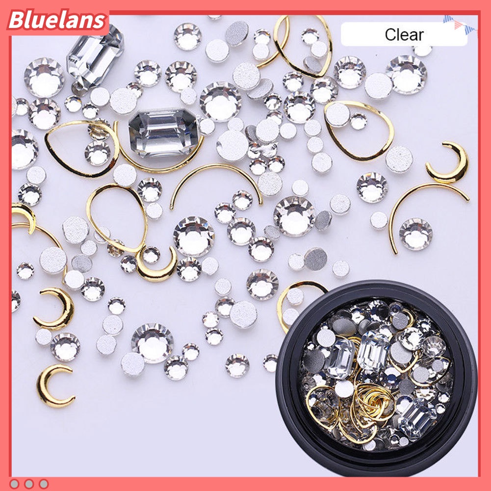 [BLM] Glitter Berlian Imitasi Geometris Alloy Nail Art 3D Dekorasi Manicure Alat Kecantikan