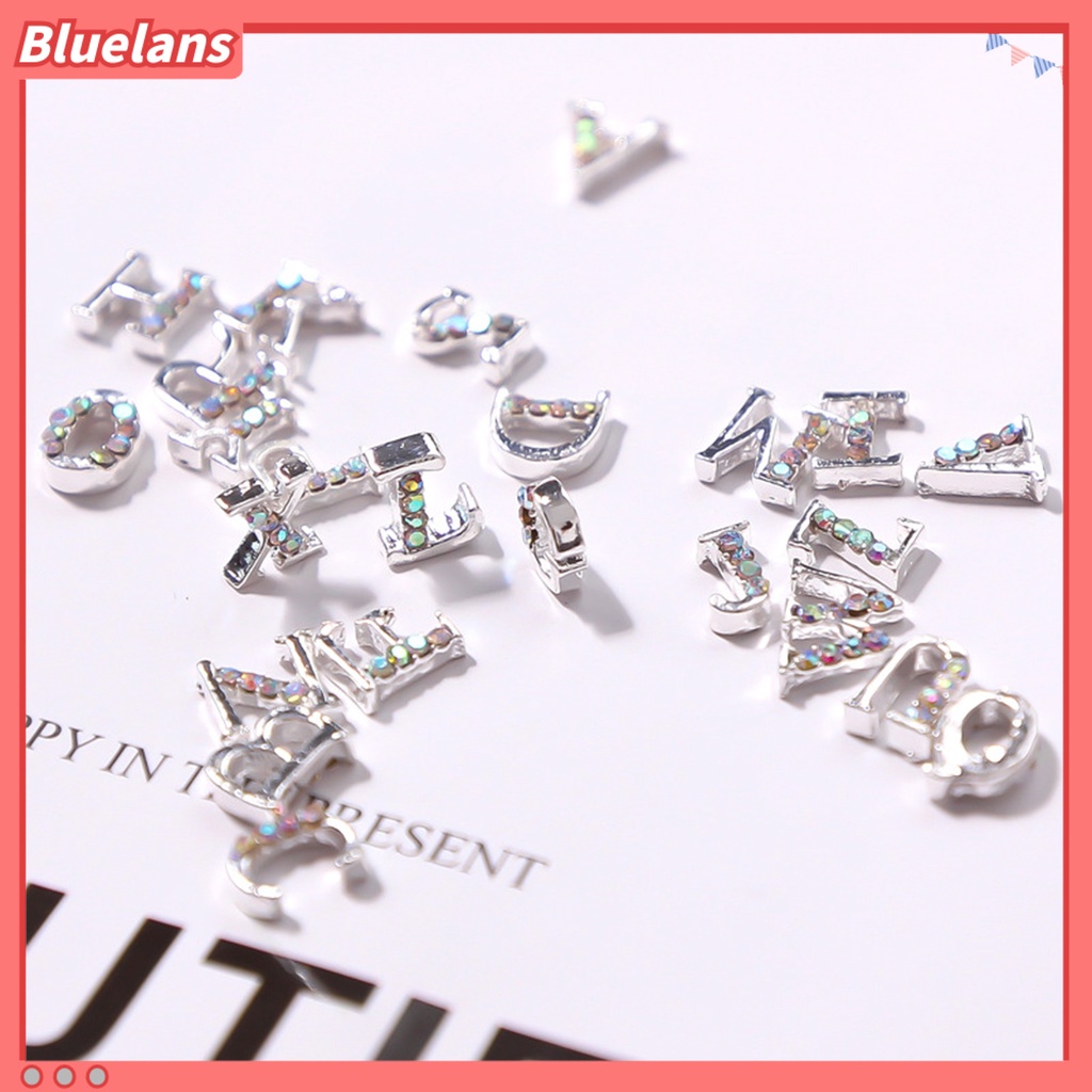 [BLM] 26pcs Giwang Kuku Berlian Imitasi Tahan Aus Menghapus Mudah Manikur Aksesoris Huruf Inggris Nails Studs Untuk Salon