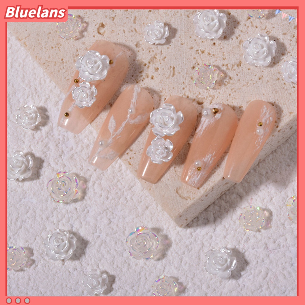 [BLM] 30pcs Bunga Dekorasi Kuku Glitter Gaya Aksesoris Kuku Artificial Flower Nail Art Stud Untuk Salon