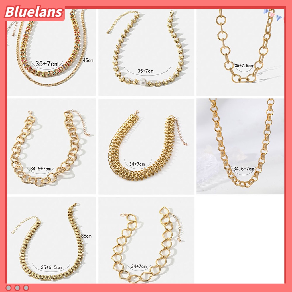 [BLS] Kalung Dewasa Multi-layer Punk Hip-hop Lapis Emas Hypoallergenic Fashion Perhiasan Alloy Pria Wanita Kaitan Rantai Kalung Untuk Harian