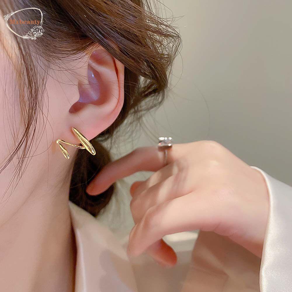 Mxbeauty Anting Wanita All-match Geometris Memutar Pesta Desain Fashion Lady Z Shape Stud Earrings