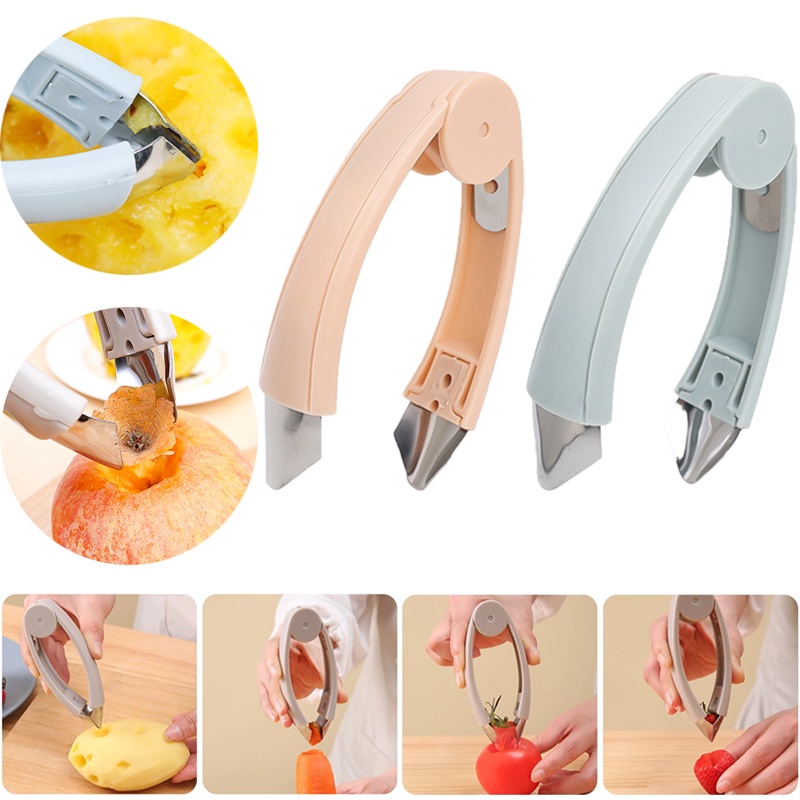 Artefak Kupas Nanas Stainless Steel/Penggali Mata Nanas Tomat Strawberry Klip/Perangkat Penghilang Becak Buah Dan Sayur/Alat Pinset Dapur