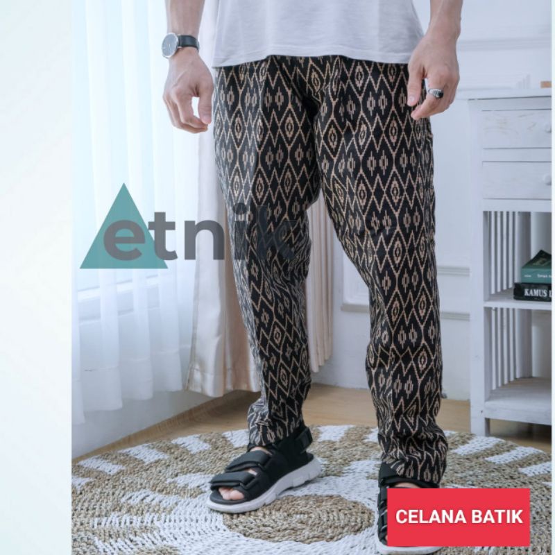 Celana Batik Pria Bawahan Bottom Celana Panjang Kolor Kulot Pria Modern Batik Etnik Jumbo Allsize Pr