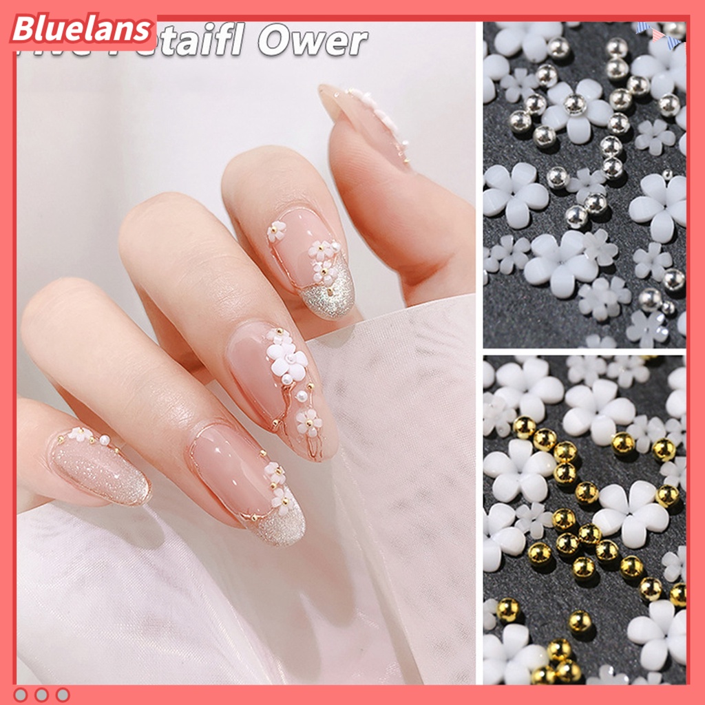 [BLM] 1kotak Hiasan Kuku Mudah Di Aplikasikan Resin 5kelopak Bentuk Bunga DIY Nail Decal Manicure Tool Untuk Digunakan Di Rumah
