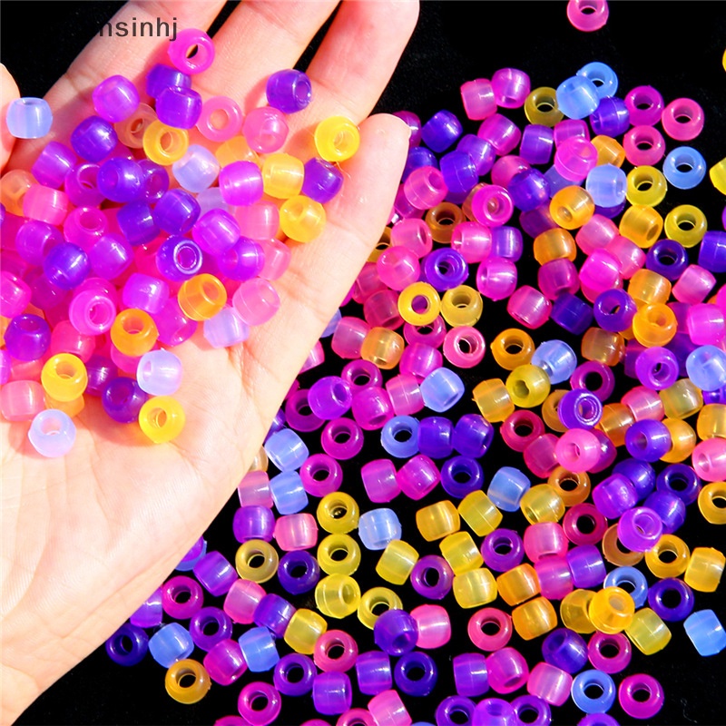 Mornin 100 Pcs Manik-Manik UV Berubah Warna Campur Glow In The Dark Beads DIY Membuat Perhiasan Gelang Kalung id