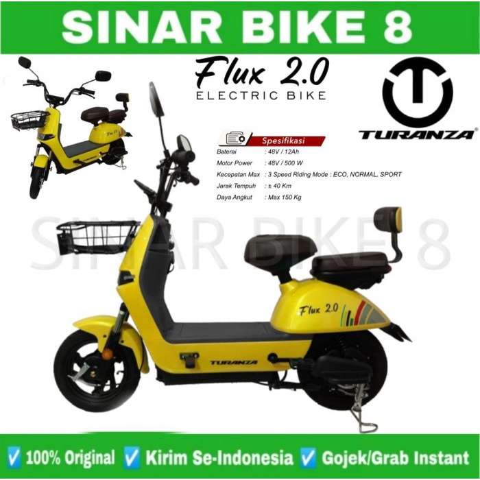 Sepeda Listrik Electric E Bike TURANZA FLUX 2.0 BY PACIFIC 500 Watt