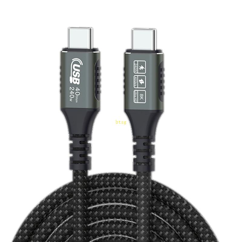 Bt PD240W Kabel USB4 0tipe-C Ke USB-C 5A Fast- Charging Charger Wire Display Cord