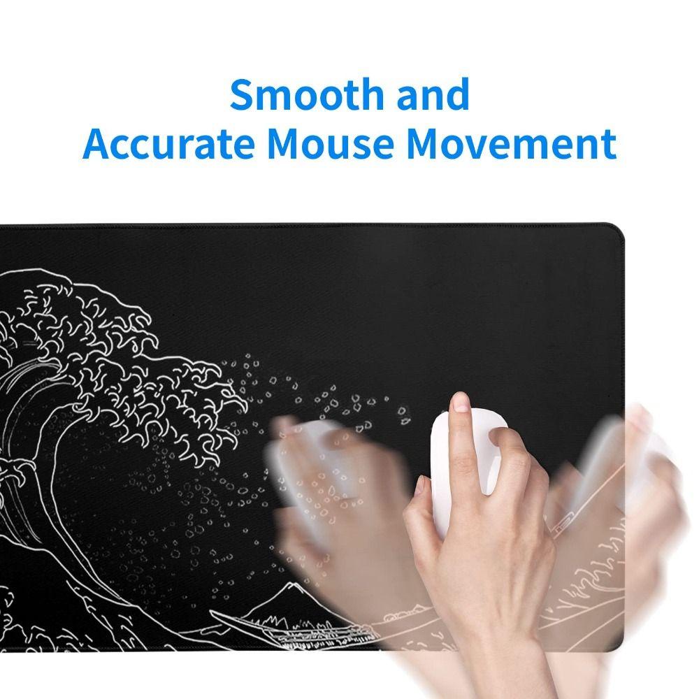 Populer Mouse Pad Kantor Alas Meja Hitam Besar Non-Slip