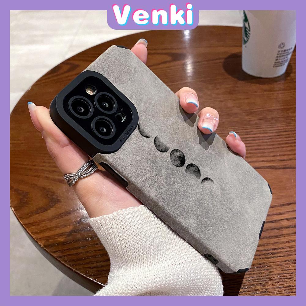 VENKI - Untuk iPhone 11 Case Leather Pupil Suede Cover Soft Shockproof Cover Kamera Simple Creative Earth Kompatibel dengan iPhone 14 13 Pro max 12 Pro max xr xs 7Plus 8Plus