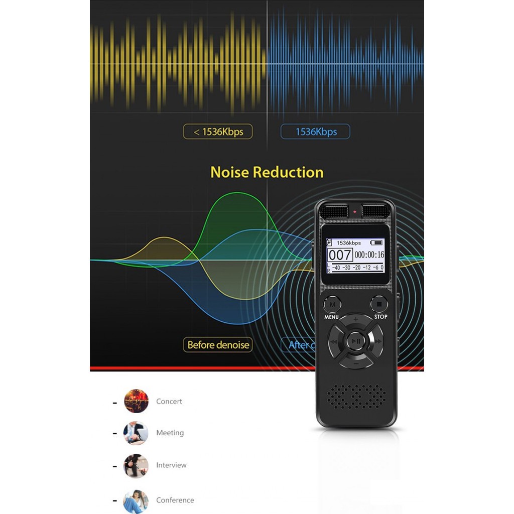 AKN88 - VR520 - Portable Digital Audio Voice Recorder 8GB - Support Micro SD