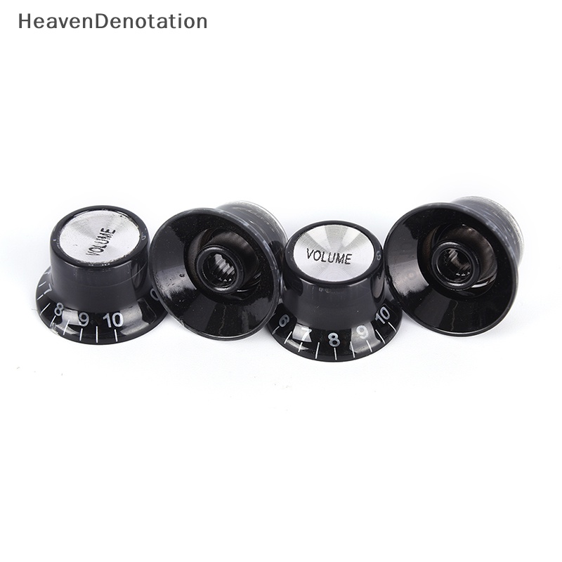 [HeavenDenotation] 1set/guitar 2tone 2tombol Kontrol VOLUME Lonceng Topi Atas Silver Untuk Gitar HDV