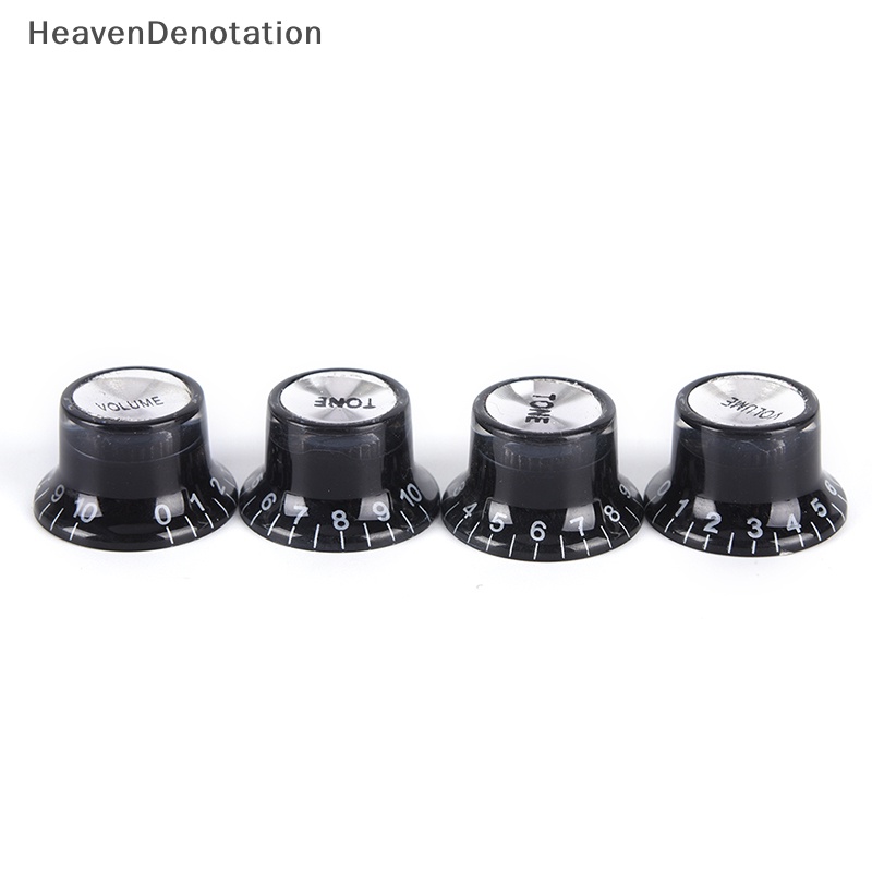 [HeavenDenotation] 1set/guitar 2tone 2tombol Kontrol VOLUME Lonceng Topi Atas Silver Untuk Gitar HDV