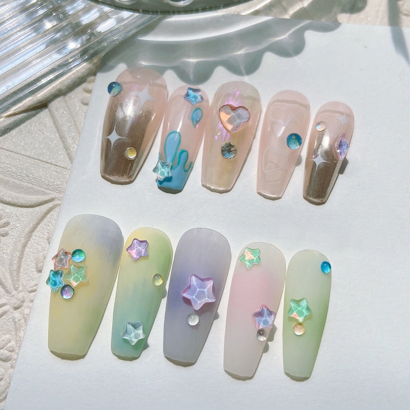 50pcs/bag Aurora Sayap Ganda Butterfly Nail Art Charms 3D Butterfly Nail Dekorasi Oranment DIY Kawaii Nail Angka