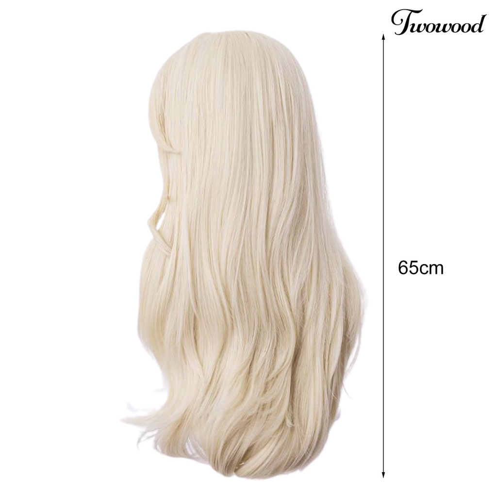 Twowood Wig Wavy Cosplay Curly Princess Wig Rambut Panjang Ratu Salju Putih Untuk Perempuan