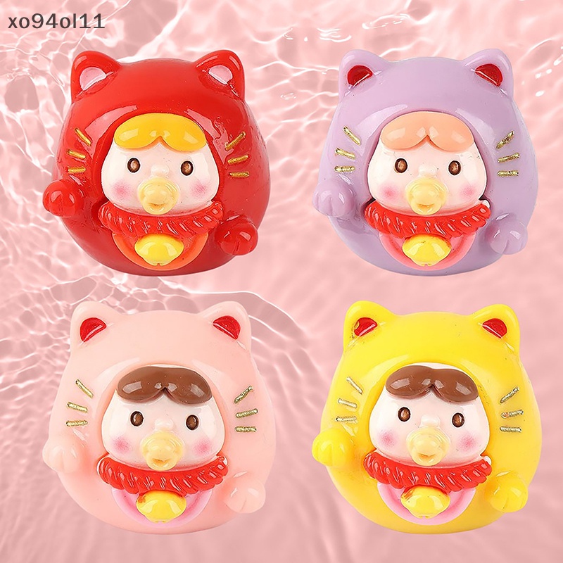 Xo 1Pc Mini Lucky Cat Ornamen Kartun Boneka Lanskap Mikro Rumah Boneka Miniatur Mobil Mainan Desktop Dekorasi OL