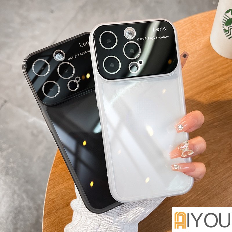 IPHONE Casing TPU Soft Bening Jendela Besar/Black/White/Pink] Kompatibel Untuk Casing Iphone12 Pro13 14 pro max