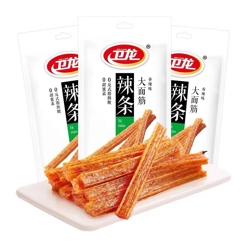 

Weilong Latiao Da Mian Jian Pipih Spicy Tofu Gluten Snack Vegetarian