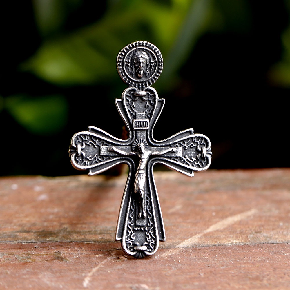 Desain Baru Christ Jesus Pendant Perhiasan Kalung Rantai Liontin Salib Orthodox Timur